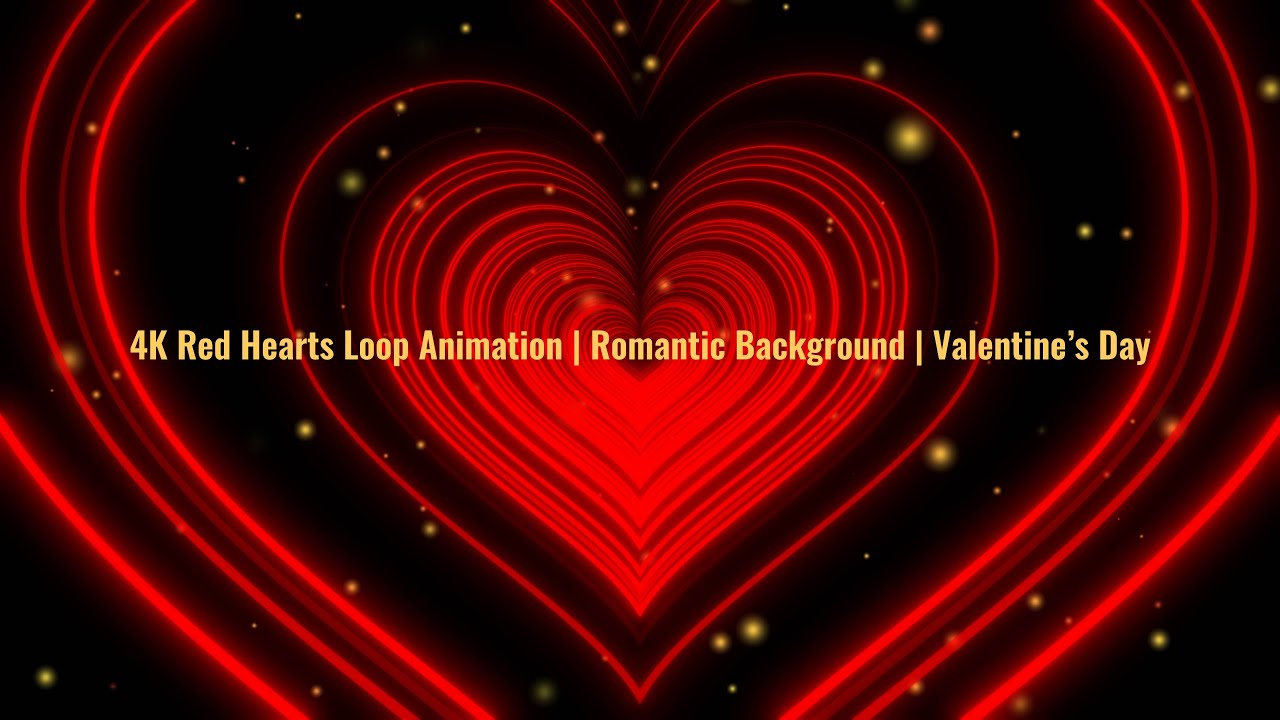 4K Red Hearts Loop Animation | Romantic Background | Valentine’s Day