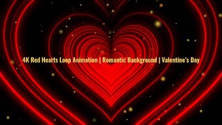 4K Red Hearts Loop Animation | Romantic Background | Valentine’s Day screenshot 4