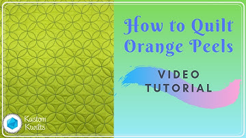 How to quilt orange peels - free motion quilting tutorial