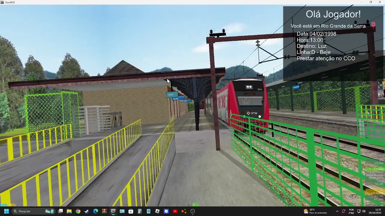 OpenBVE - RIO GDE. DA SERRA x MAUÁ com o SÉRIE 9500 DA CPTM! Serviço 710