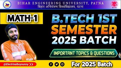 BEU Patna B.tech 1st Semester Engineering Math-1 Important Queston & PYQ #beupatna #beupatnaexam 