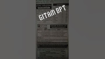 GITAM BPT admissions