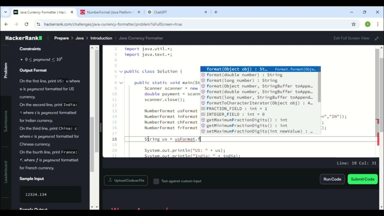HackerRank Java code solution | Currency-formatter Java code solution ...