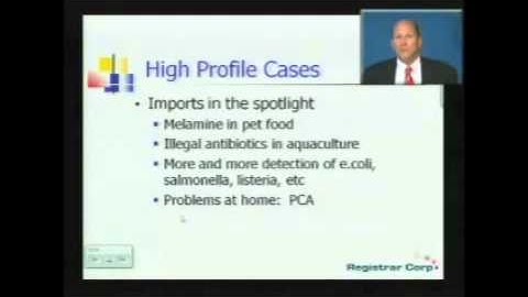 U.S. FDA EXPORT REGULATIONS - Part 5: Food Safety Modernization Act (FSMA)