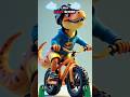 Mini Genius and T Rex Cycle Race #minigenius #dinosaur #fun #viralshort