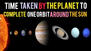 Time Taken By The Planets To Complete One Orbit Around The Sun