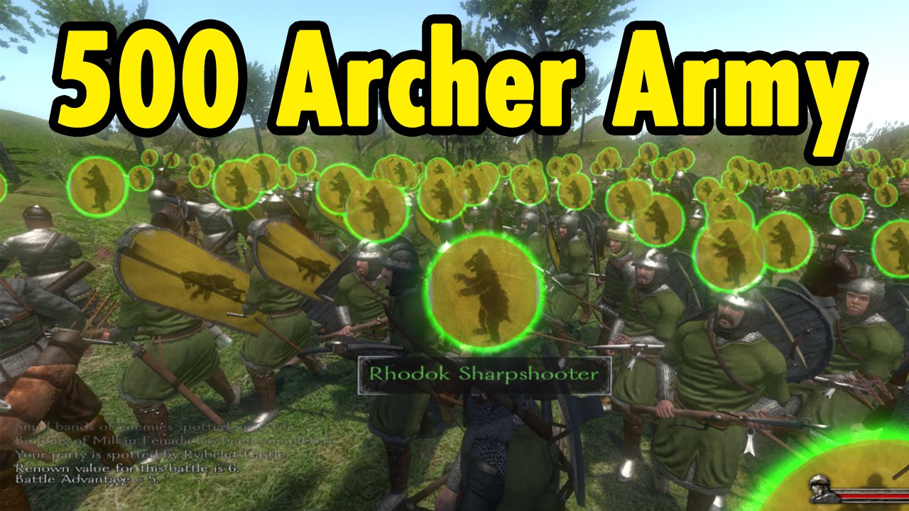 500 Archer Army - Mount And Blade Warband - YouTube