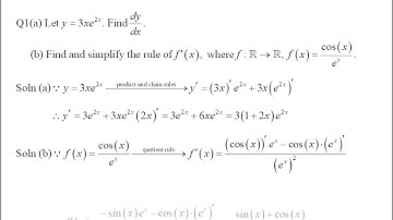 VCAA Math Method 2022 Exam Paper 1 Q1-4