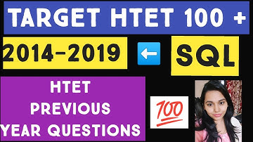 SQL // HTET PREVIOUS YEARS QUESTIONS //NS CLASSES
