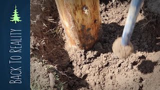 Garden Fence (Part 1): Garden Layout and Installing Natural Fence Posts without Cement