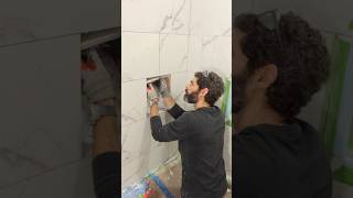 Mitered Shower Niche Tile Tip - #tileshower #showerupgrade #howto Mitered Shower Niche Tile Tip - #tileshower #showerupgrade #howto