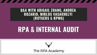 Q&A with Rutgers & KPMG Prof. | RPA for Internal Audit