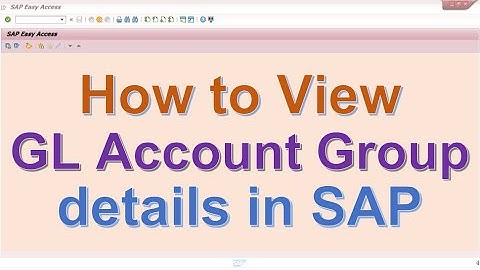 How to View GL account group details in SAP