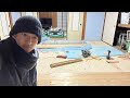 古民家フローリング貼り作業。畳→ヒノキフローリング