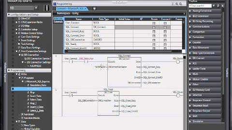 SQL Connect Instruction to database from Sysmac NJ
