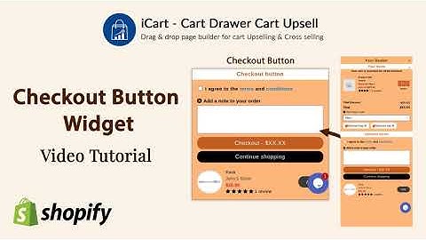 Checkout Button Widget Tutorial - iCart Cart Drawer Cart Upsell [Shopify App]