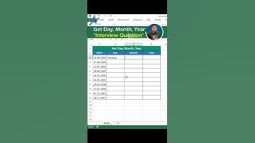 Excel Formula For Job Interview 😮 Get Day Month Year Name #shorts