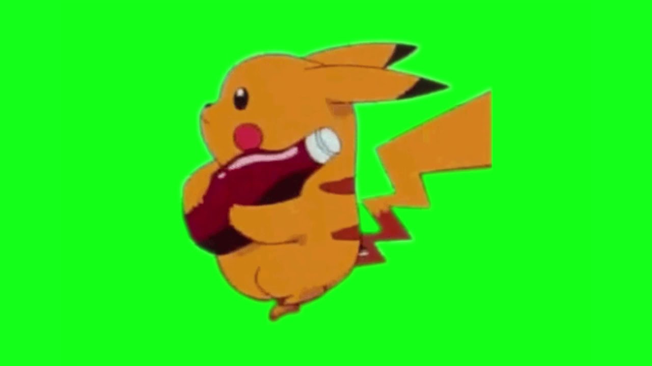 Pikachu With Ketchup Bottle Green Screen Pokemon YouTube