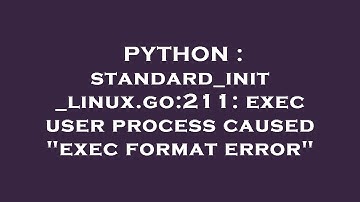 PYTHON : standard_init_linux.go:211: exec user process caused "exec format error"