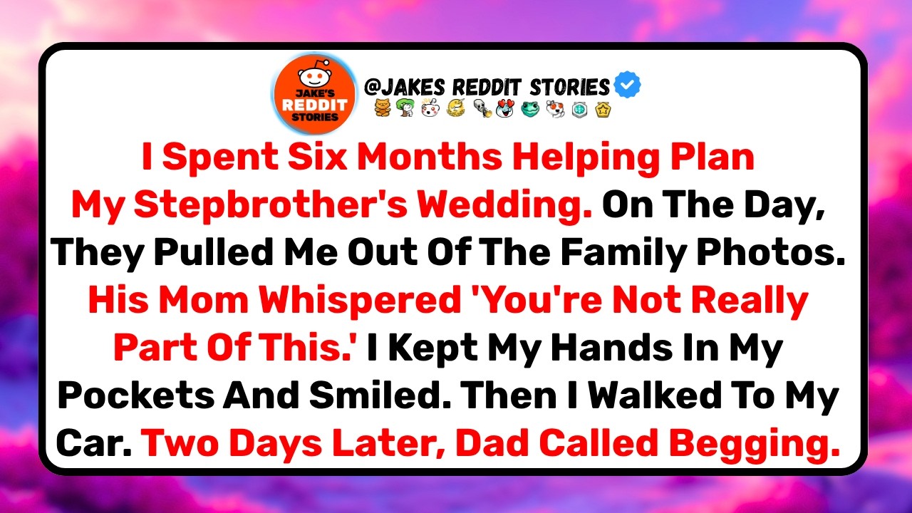 I was standing in the parking lot with the taste of wedding cake still on my tongue when I heard my stepmother's voice behind me. She leaned in close, smiling for the cameras, and whispered,...