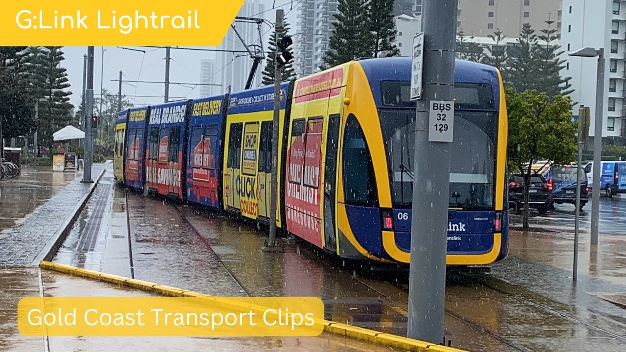 G Link Gold Coast Lightrail Tram Departing Broadbeach South Other Side g-link-gold-coast-lightrail-tram-departing-broadbeach-south-other-side