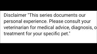 Disclaimer "This series documents our personal experience.....