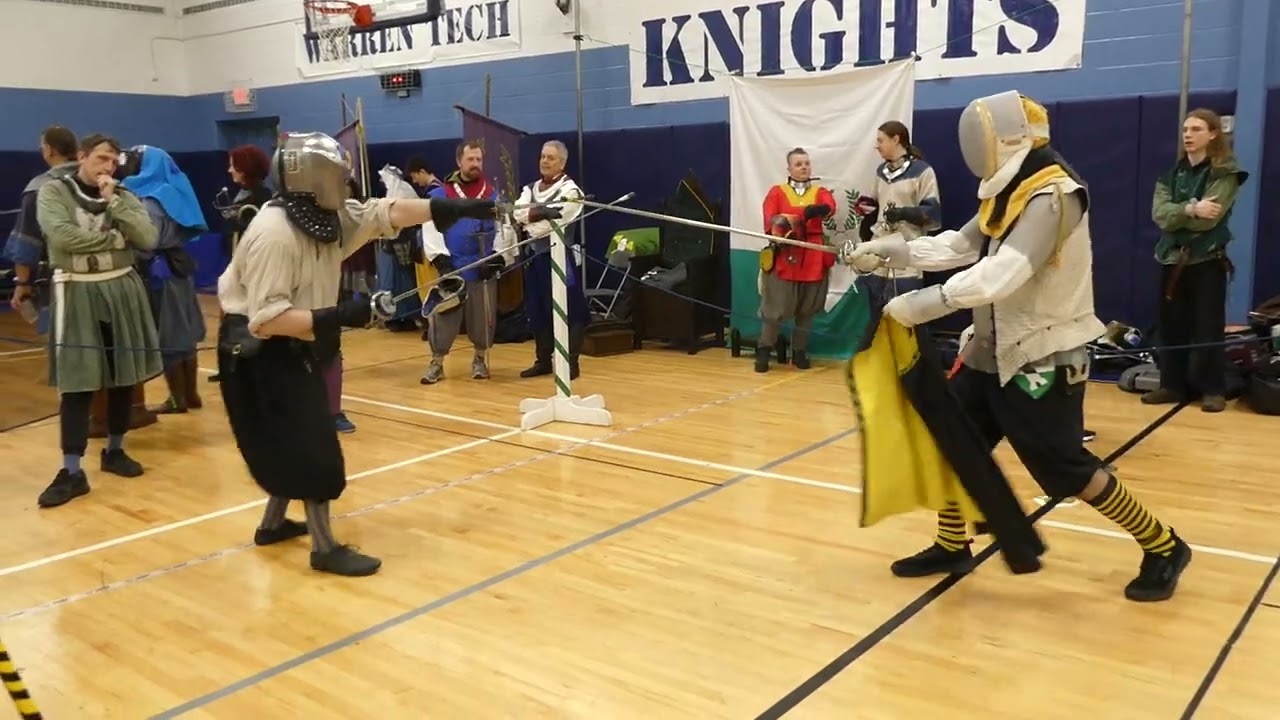 Garrick Mapmaker (R) vs Master Donovan Shinnock (L)  Mudthaw Rapier Tournament E Kingdom, 3.23.24.