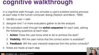 MSCI343 - HCI /// 2020F /// L13 Cognitive Walkthroughs (Part 1/4)