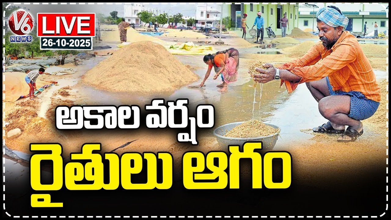 LIVE : Crops Damaged Due To Heavy Rain | Huge Loss For Farmers | Medak ...