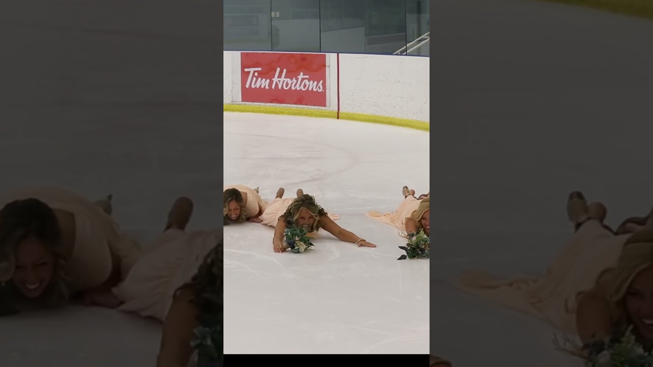 BRIDESMAID SLIDE ON ICE IN THEIR DRESSES! 