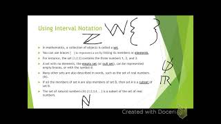 1.1 Interval Notation and Set Notation Notes