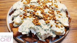 فتة السمك مع طراطور و الخبز المقلي | Backed fish with Tahini sauce