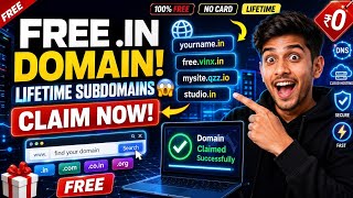 Get FREE .IN Domain & Lifetime Subdomains in 2026 😱 | No Card Needed