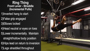 Ring Thing (Front Lever - Straddle (Incremental Pulls))