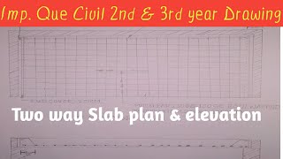 Two way Slab drawing | plan and elevation | RCC Drawing | Lecture - 6 |