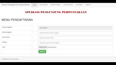 Aplikasi Pengunjung Perpustakaan Berbasis Web (Buku Tamu Online)