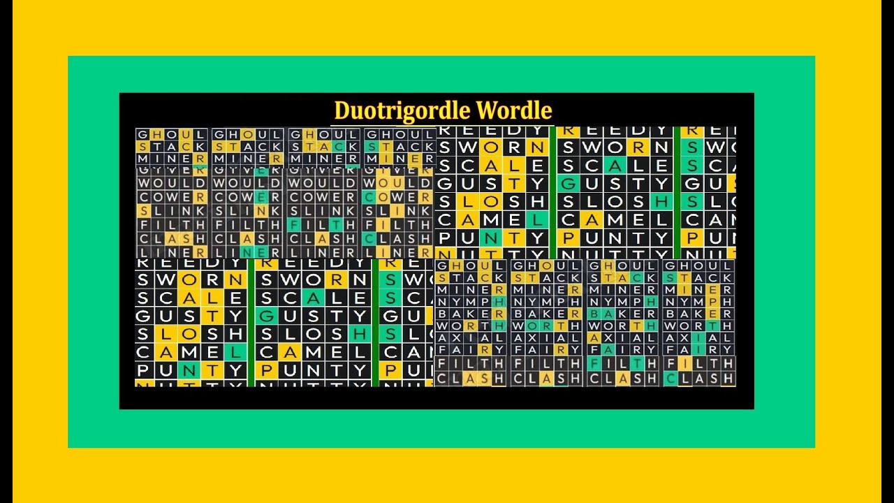 Duotrigordle - 32 Wordles in 37 Guesses | Daily Duotrigordle Puzzle 48 Answer Words for April 19th