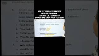 KPK SST Jobs Preparation 2025 | English Grammar Class 9th Lec 8 | Hope is the Thing with Feathers
