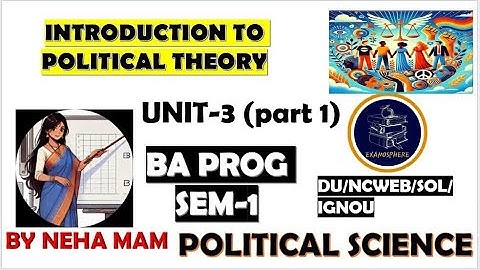 INTRODUCTION TO POLITICAL THEORY | SEM 1 UNIT-3 PART 1 | DU,REGULAR,SOL, NCWEB,IGNOU|