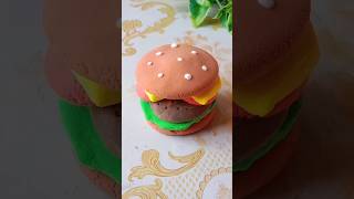 Easy homemade burger 🍔😋 making with super clay art #clay #ytshorts #shortsfeed #shorts