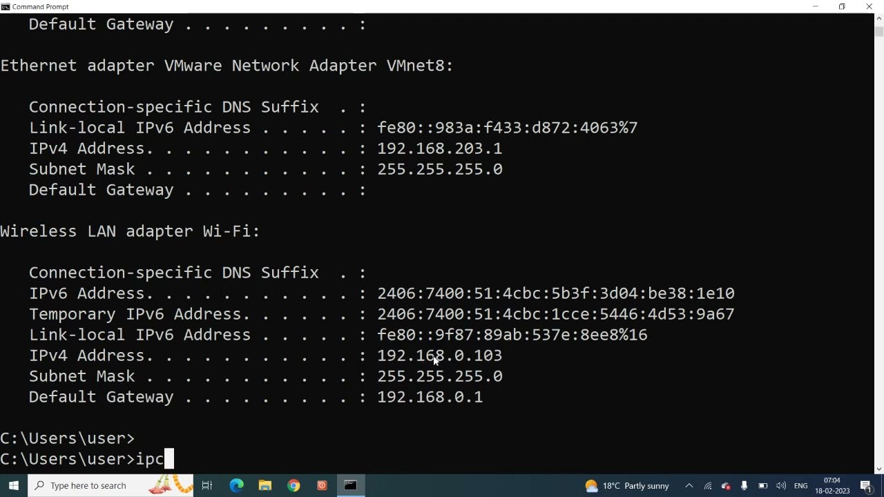 Advance networking command ipconfig | Hindi