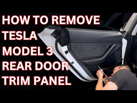 Remove rear door trim panel, 2017–2023 Model 3