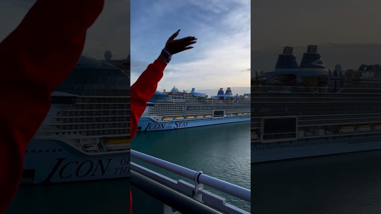 The World’s Newest Biggest Cruise Ship being welcomed into Miami for the first time! ICON OF THE SEA