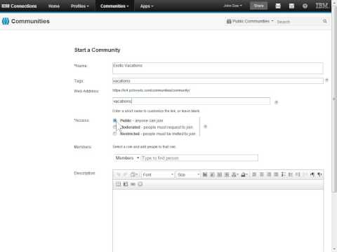 IBM Connections 4.0    Create a Community for Colleagues with Similar Interests