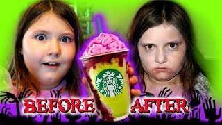 DON'T TRY THE ZOMBIE FRAPPUCCINO FROM STARBUCKS! I DIED OMG!!! HALLOWEEN SKIT & VLOG