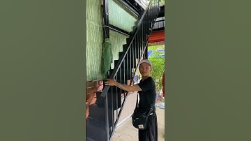 Cầu thang sắt dập mâm cho quán cafe 0902355779 #metallux