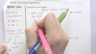 Solve Two Step Equations