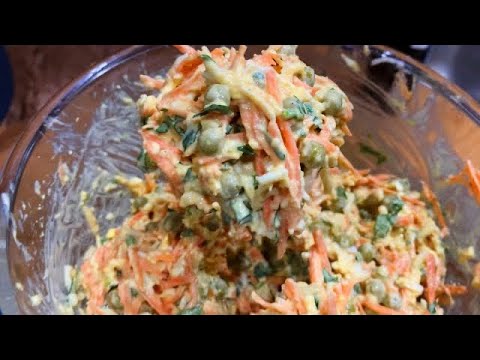 Съедят за минуту! Вкусный салат на каждый день и на праздник!, простой ...