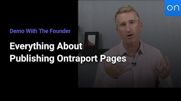 Demo With The Founder | Publishing Ontraport Pages