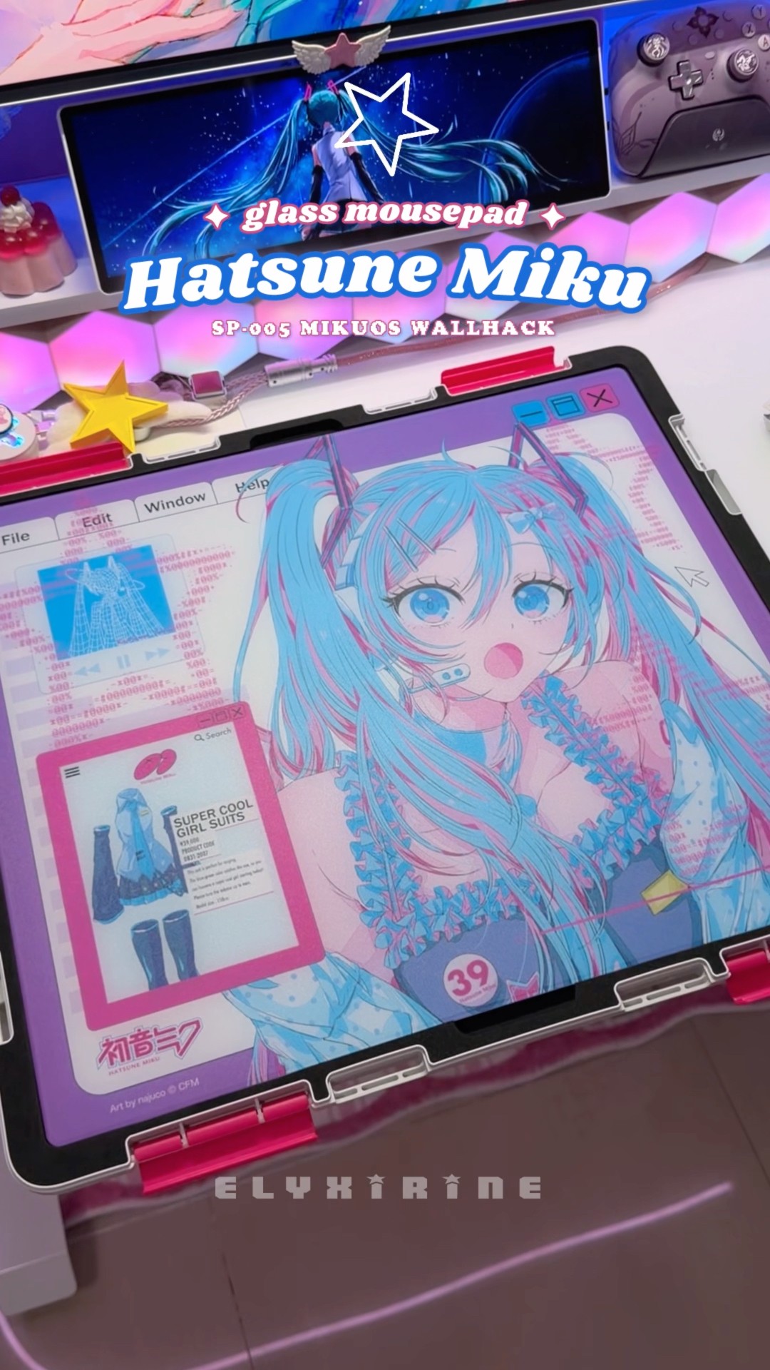 ᯓ✦ new MIKU GLASSPAD frm ‪@WALLHACKHQ‬ (°□°) ა🎤💙⭐️GFTED